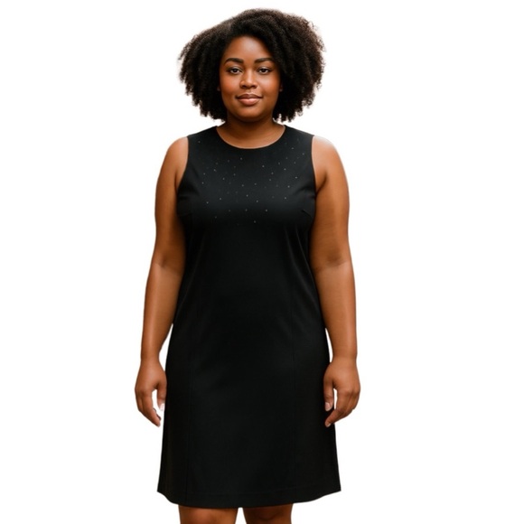 Jones New York Cocktail Dress Women’s Size 16 Black with Sparkle Bodice - Picture 1 of 4